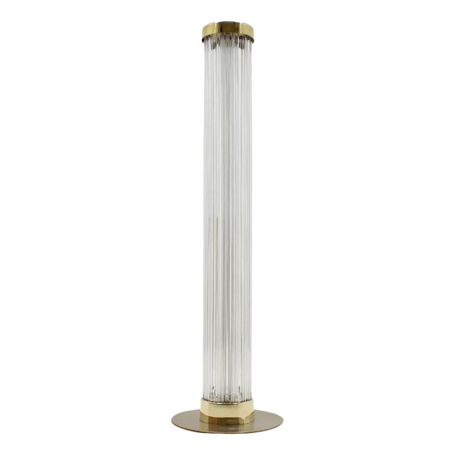 Modern Brass & Art Glass Floor Lamp from Kamenický Šenov/Preciosa, 1960 For Sale