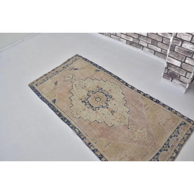 Turkish 1960s Oushak Small Area Carpet For Sale - Image 3 of 10