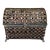Metal Keepsake Casket Featuring an Intricate Pierced Lattice Design and Dramatic Domed Lid For Sale