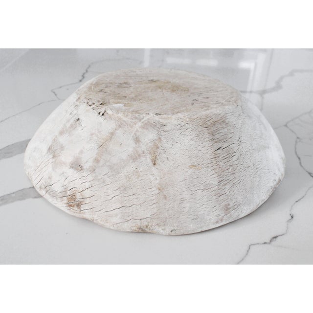 Antique Distressed Bleached Dough/Grain Bowl For Sale - Image 4 of 6
