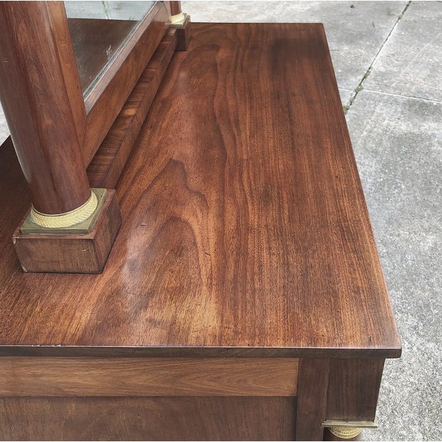 19th Century French Empire Period Mahogany Chest of Drawers With Mirror For Sale - Image 12 of 16