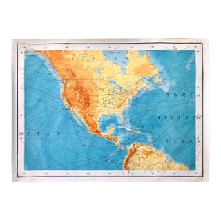 Vintage Army Map Service Map of North America 1954 – Rare 1101 Series Edition 6 – 55"x 40" Large Wall Map Decor For Sale
