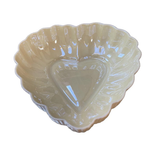 Belleek Pottery Ltd. Belleek Pottery Co. Ireland Heart Trinket Dish For Sale - Image 4 of 5