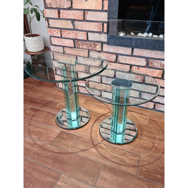 Glass Side Tables by Luigi Massoni for Gallotti & Radice, Italy, 1970s, Set of 2 For Sale - Image 6 of 14