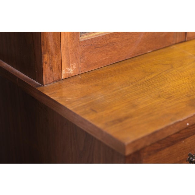 1960s Walnut Veneer Kitchen Storage Cabinet For Sale - Image 6 of 16