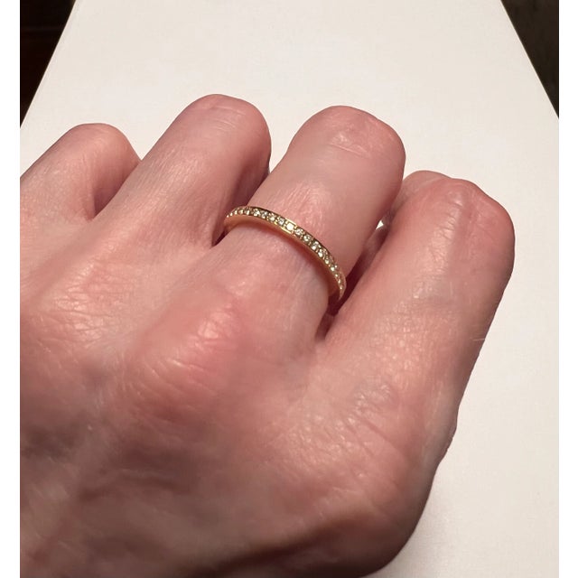 Susan Foster 18k Yellow Gold White Diamonds inverted top set and side diamond ring