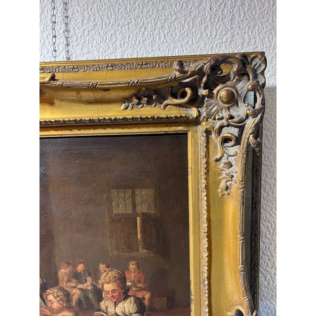 Attr. To A.Van Ostade Dutch School Original Antique Oil Painting , Genre Scene For Sale - Image 10 of 14