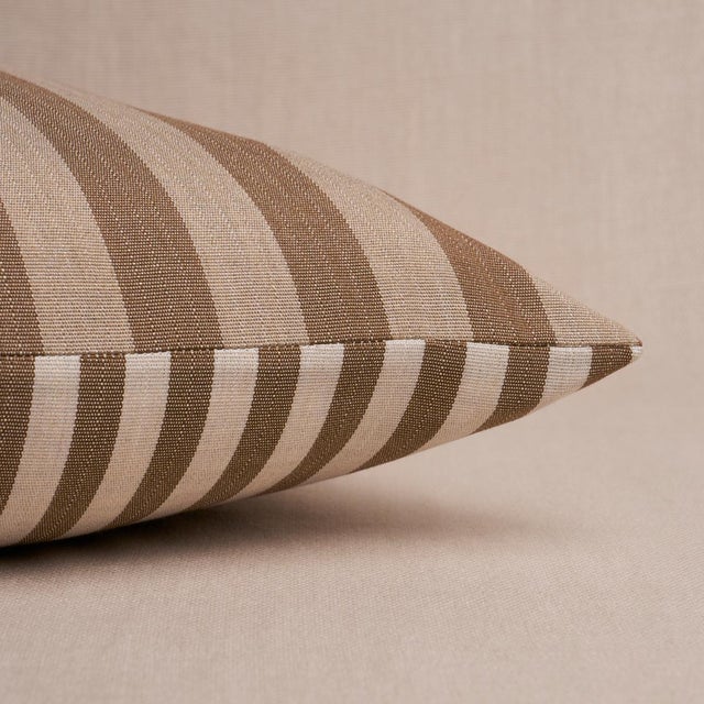2020s Schumacher Hanson I/O Stripe 22" Pillow In Flax For Sale - Image 5 of 5