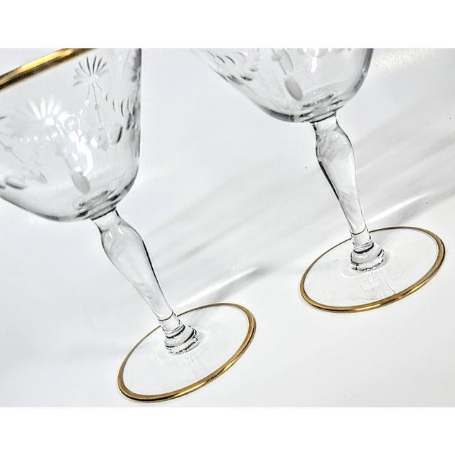 Vintage Art Nouveau Cut Crystal Art Nouveau Champagne Coupes - a Pair For Sale - Image 6 of 11
