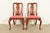 An outstanding pair of Queen Anne or Georgian style side chairs or dining chairs By Henkel Harris USA, Circa 1970s Solid...