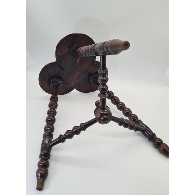 Antique Oak Side Table with Ornate Tabletop, 1920s For Sale - Image 9 of 10