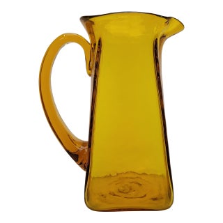 1960s Mid Century Modern Blenko Pitcher Signed For Sale