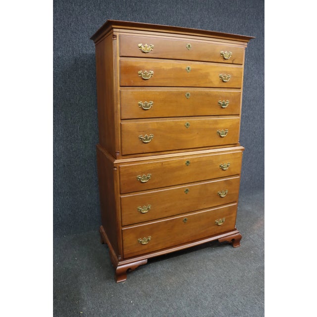 Chippendale Bench Made Chippendale Style Mahogany Chest on Chest For Sale - Image 3 of 7