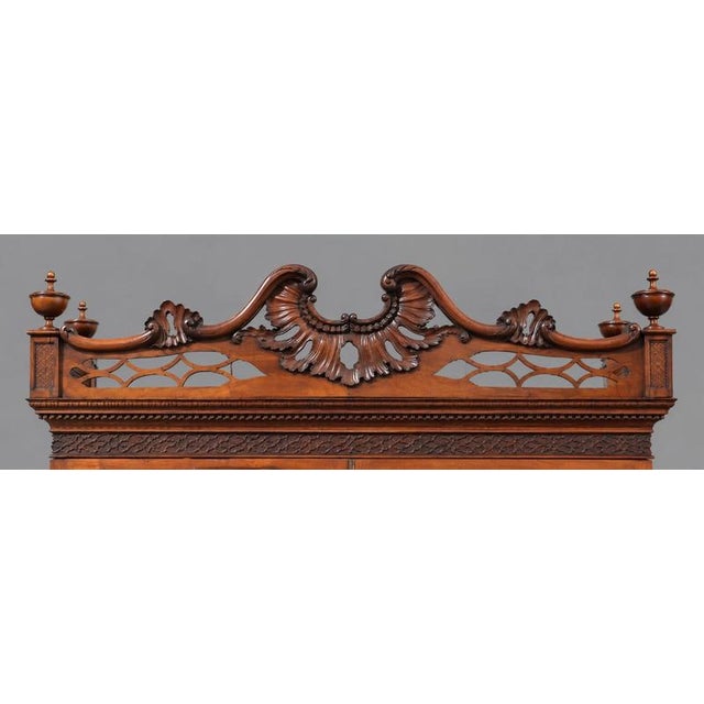 Wood Late Chinese Victorian Chippendale Style Mahogany Display Cabinet, 1890 For Sale - Image 7 of 8