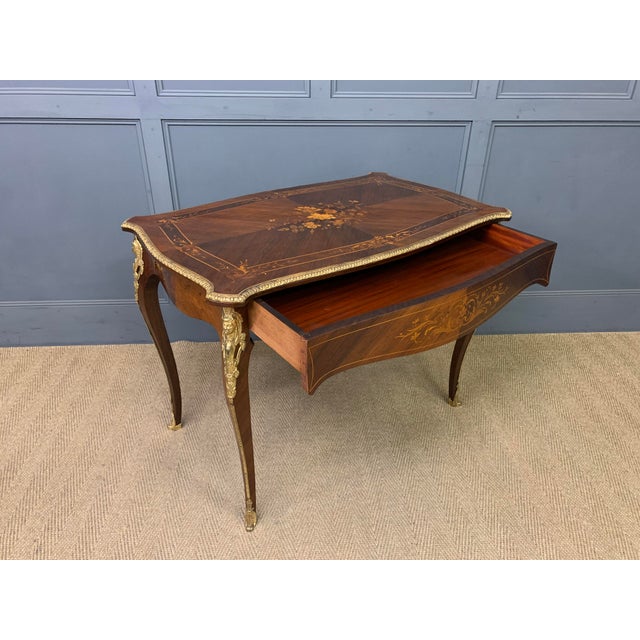 Inlaid Rosewood Floral Marquetry Table, 1880 For Sale - Image 15 of 15