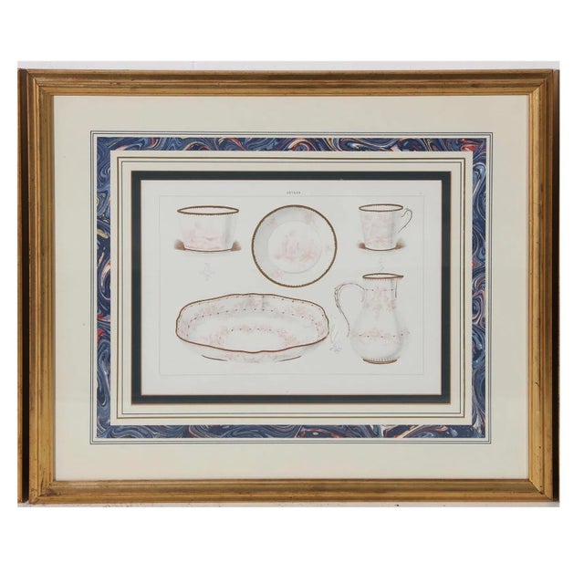 19th Century Set of 9 Edouard Garnier Framed Lithograph Prints of Sevres Porcelain For Sale - Image 5 of 8