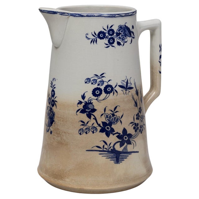 1900s Belgian Blue Chinoiserie Ceramic Pitcher For Sale - Image 9 of 18