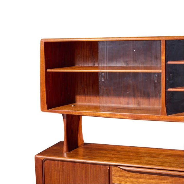 Hos Wulff Mid Century Danish Teak Tambour Door Credenza and Hutch For Sale In Chicago - Image 6 of 11