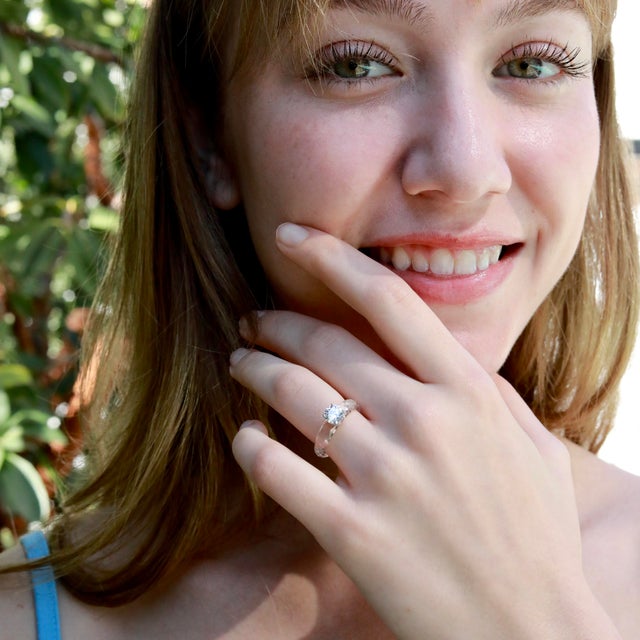 Kai Fine Jewelry Kai Everlight 1.00ct Lab Grown Diamond Faceted Sapphire Ring in 14k Gold (All Sizes Available) For Sale - Image 4 of 6