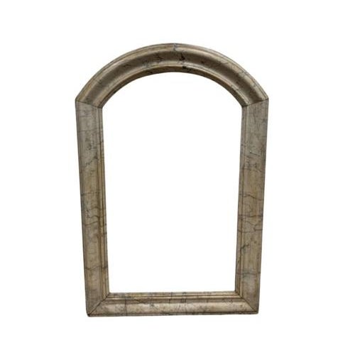 Goldenrod Antique French Marble Arched Mirror Frame, 1890s For Sale - Image 8 of 15