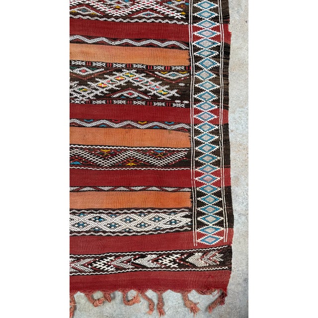 1980s Moroccan Authentic Flatweave Kilim Rug - 10.2 X 5.02 Ft For Sale In Cleveland - Image 6 of 9