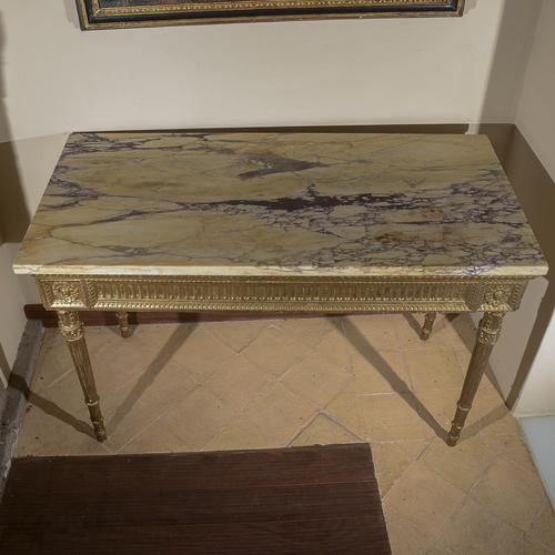 Console Table with Redone Marble Top For Sale - Image 4 of 7