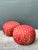 Mid-Century Modern Vintage Geometric Fabric Poufs - Pair For Sale - Image 3 of 12