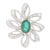 Blooming Floral 7.5 Carats Emerald Diamond Brooch Pin For Sale