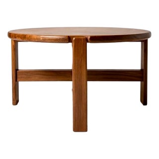 Vintage Round Coffee Table attributed to Niels Bach, 1970s For Sale
