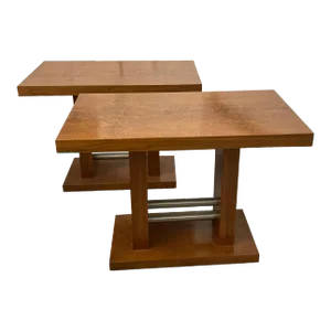 French Antique Art Deco Side Tables, 1930s, Set of 2