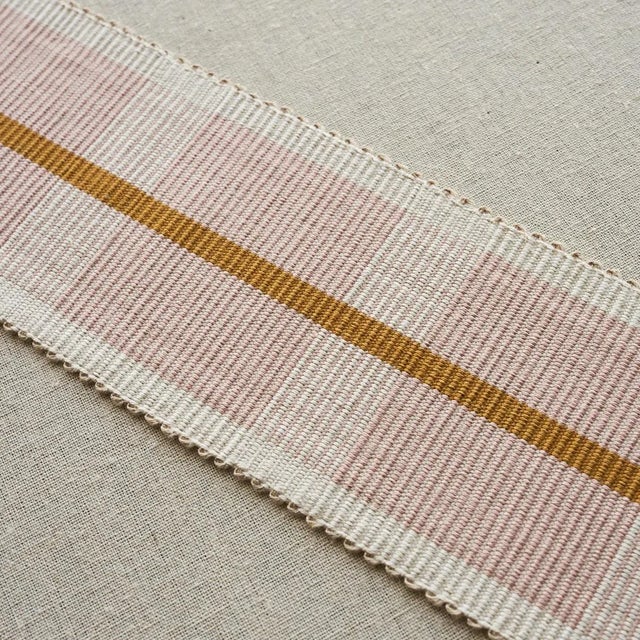 Schumacher Sample - Schumacher x Stephanie Seal Brown Calcada Tape Wide Trim in Rose Quartz For Sale - Image 4 of 4