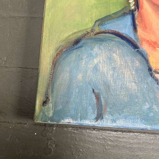 Impressionist 1980’s Original Impressionist Female Portrait Painting on Canvas For Sale - Image 3 of 4