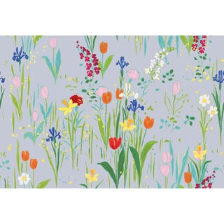 Sample - Guermantes Wallpaper by Paule Marrot in Periwinkle Grey For Sale