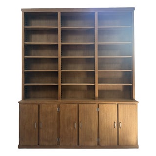 Large Mid-Century Oak Bookcase, 1950s For Sale