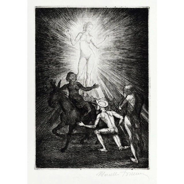 Image dimensions: 34.5 x 24.5 cm. Untitled - From ''Don Chisciotte'' is a beautiful black and white etching realized by...