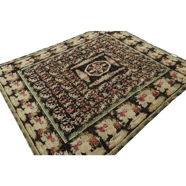 Rug & Kilim Antique Bessarabian Rug, Monkey Pictorials and Floral Medallion - Rug & Kilim For Sale - Image 4 of 7
