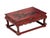 Vintage Distressed Red White Cranes Pine Graphic Rectangular Stand Table For Sale - Image 4 of 12