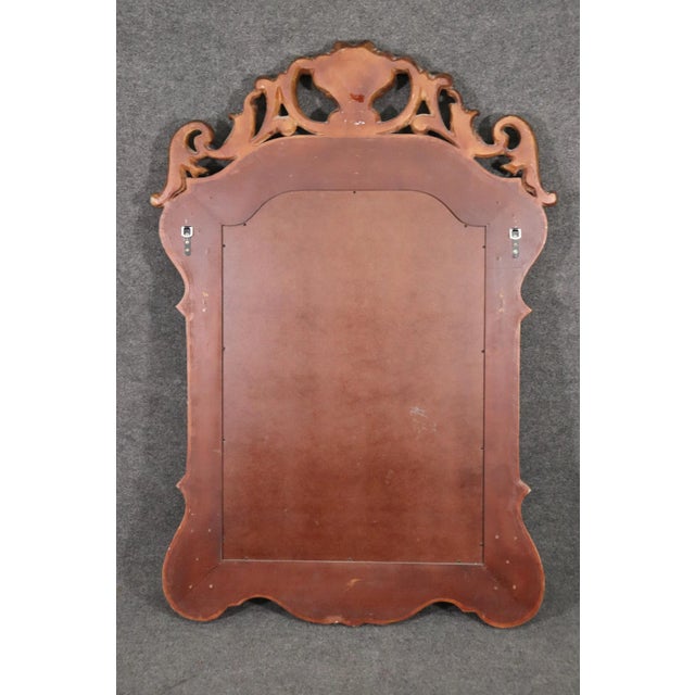 Maitland Smith Style Georgian Solid Mahogany Gilded Wall Mirror For Sale - Image 10 of 11