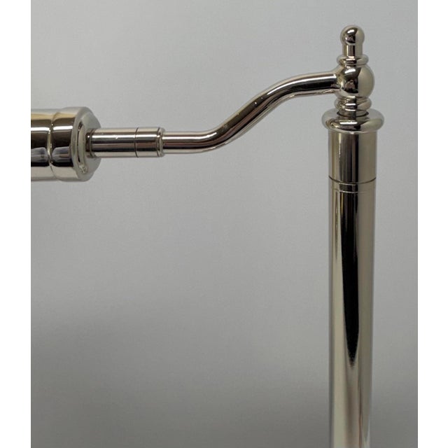 2020s Pair of Ralph Lauren Polished Nickel Chrome Pharmacy Desk Lamps For Sale - Image 5 of 7