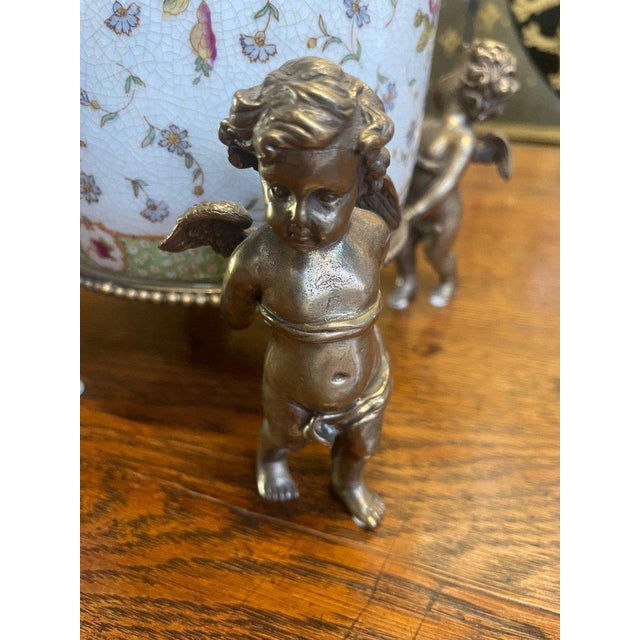 Napoleon Iii Porcelain and Bronze Lidded Pot For Sale - Image 3 of 7