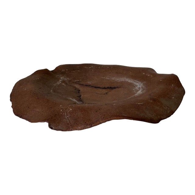 1980s Vintage Organic Abstract Studio Pottery Plate by N. Bloom For Sale