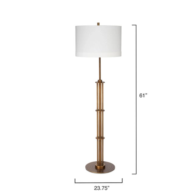 Contemporary Marcus Floor Lamp in Antique Brass For Sale - Image 3 of 5