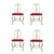 Antique Empire White and Pink Velvet Side Dining Chairs Set of 4 For Sale