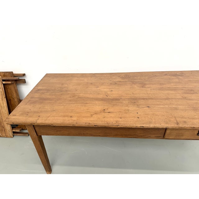 Antique Farmhouse Table with Extensions in Oak, 1890s For Sale - Image 14 of 18