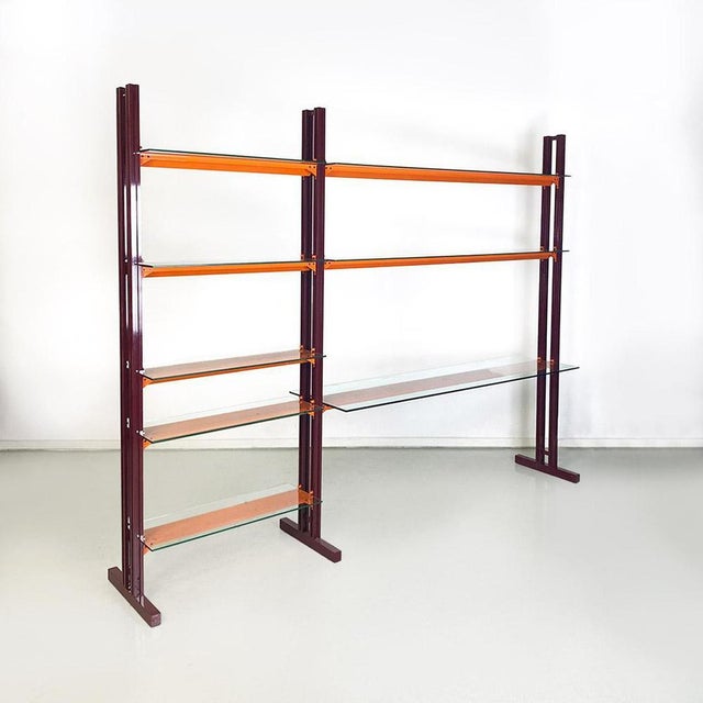 Caos San Bookcase in Metal and Glass attributed to Antonia Astori for Driade, 1990s For Sale - Image 3 of 16