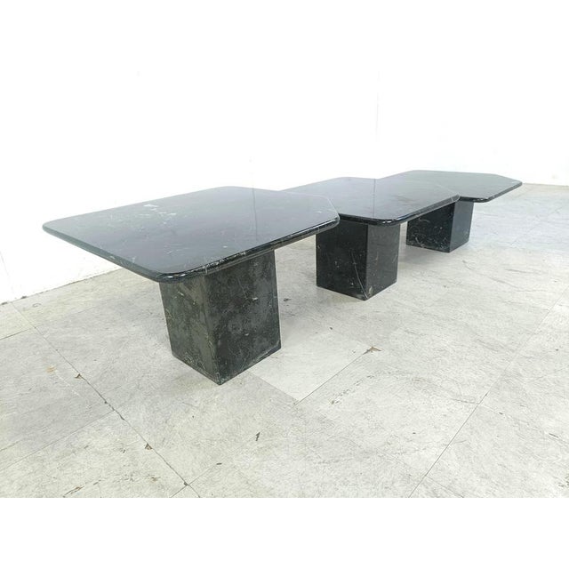 Set of 1970s italian marble nesting tables or side tables. The tables can be set up in different compositions. Timeless...