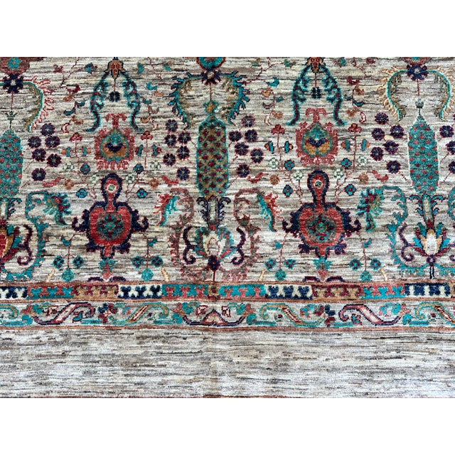 Textile Ivory Persian Bakshaish Hand-Knotted Wool Rug - 8'1" X 11'3" For Sale - Image 7 of 13