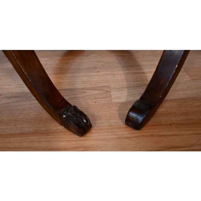 1920s Duncan Phyfe Mahogany Lyre Base Pair of Nightstands / Bedside Tables For Sale - Image 12 of 18