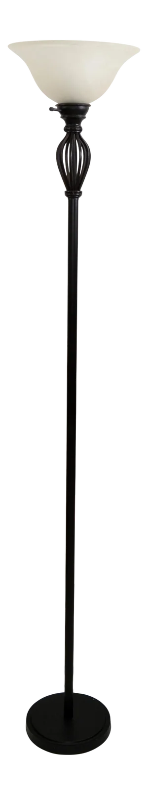 Contemporary Modern Bronze Finish, Blown Murano Glass & Wrought Iron Floor Lamp
