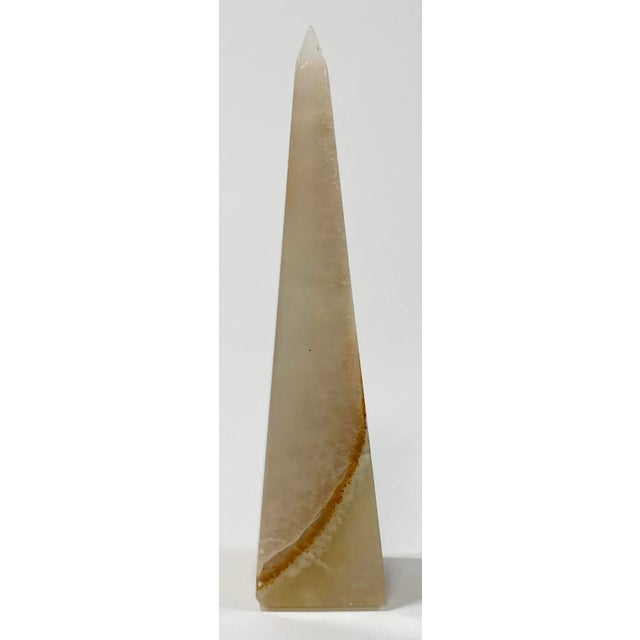 Boho Chic Ivory and Brown Onyx Obelisk For Sale - Image 3 of 6